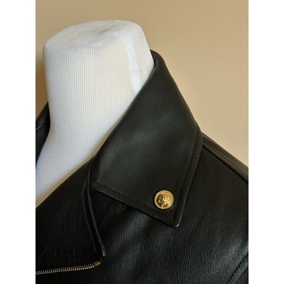 Versace Men's Blouson Leather Jacket Black 40 US (50 Euro) IT 1012178 NWT $3600 - Picture 9 of 16